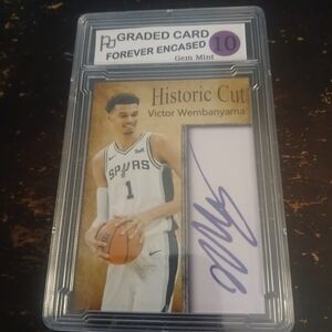 Victor Wembanyama Historic Cut Signed Basketball Card - White & Purple